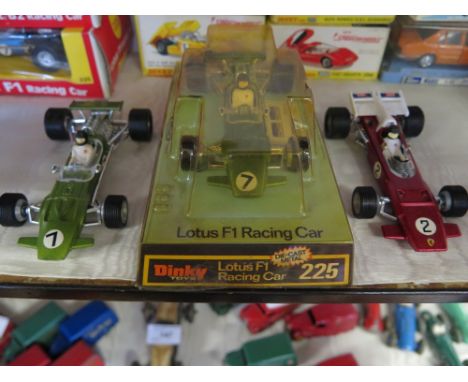 Dinky 225 and unboxed mint/near mint Lotus F-1 and Ferrari 312-B