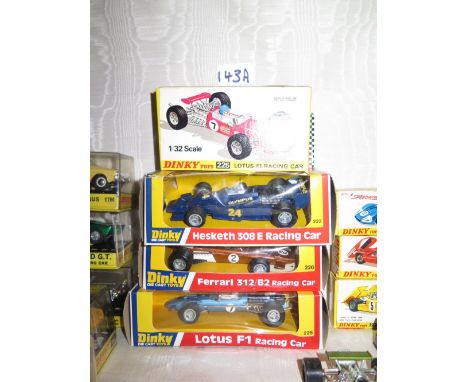Four Dinky F1 racing cars, 2x 225,222,226