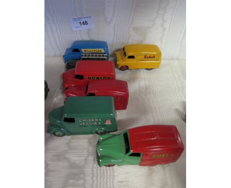 Dinky: Austin Nestle Van, Austin Shell, Bedford Ovaltine, Trojan Chivers and Dunlop and Telephone Service Van