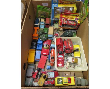 Box of Used Dia Cast: Dinky, Corgi, Matchbox and Crescent
