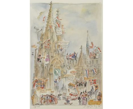 Laufenberg, Gerda. Geb. 1944 in Königswinter, tätig in Köln ''Domjubiläum'' (Kölner Dom), 1998. Offsetdruck. u. re. sign. und