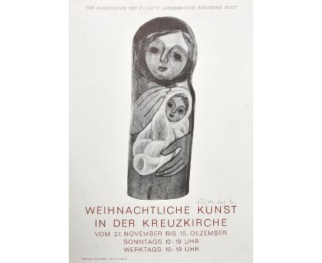 2 Plakate ostdeutscher Künstler, 2. H. 20. Jh. a) Weber, Horst (1932 Olbersdorf bei Zittau-1999 Dresden): Ausstellungsplakat 