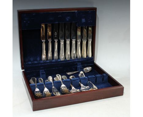 A canteen of silver plated Sheffield steel flatware, part set 