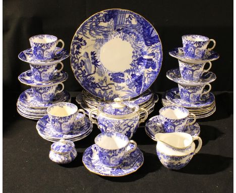 A Royal Crown Derby Mikado pattern tea set, comprising nine cups, tweleve saucers, eleven tea plates, two sandwich plates, mu