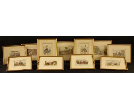 Pictures and Prints - a Baxter print, On the Shore, 7.5cm x 10.5cm, framed;  others, The Boat; Her Majesty at Windsor, Prince