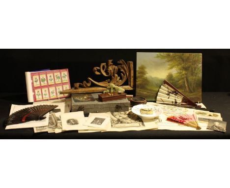 Boxes and Objects - a George III mahogany rectangular guinea balance/scales box, lacking contents, c. 1800; a set of three mi