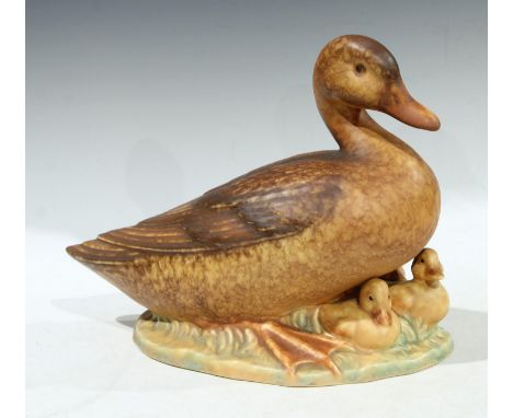 A Goebel oversized model of a duck and three ducklings, 27cm high, impressed and printed marks to base 