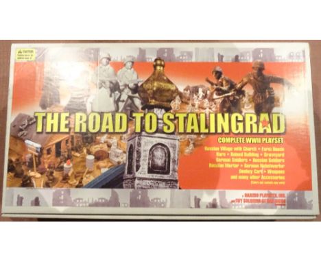 Barzo Playset, 54mm scale, The Road to Stalingrad with four building village, accessories and opposing sides by Toy Soldiers 