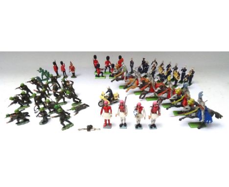 Plastic Toy Soldiers: Eyes Right, Deetail, Athena, Lone Star Marines, Crescent, Cherilea, Timpo and others with sixty-seven A