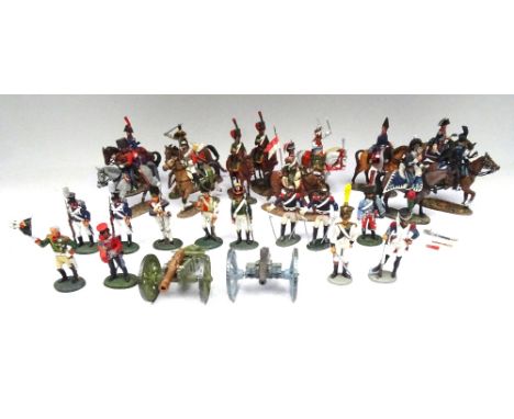 Del Prado Artillery, Cavalry and Infantry of the Napoleonic Wars eleven mounted, two 70mm scale figures on foot by another ma