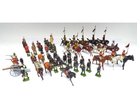 Britains British Indian Army and Mountain Artillery, with some by other makers (Condition Very Good-Fair, some damage,  and r