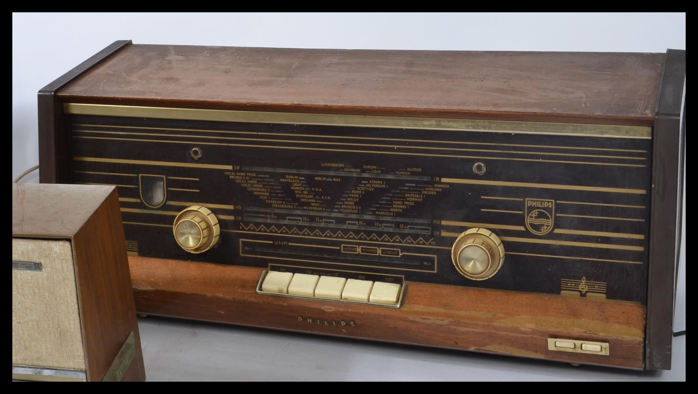 A Group Of Three Vintage 20th Century Radios Radiograms To Include A   Original 