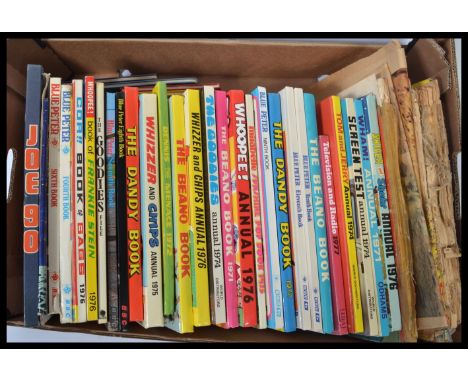 A collection of vintage 20th century 1960's and 70's annuals to include TV related Tom and Jerry , Joe 90 , Blue Peter , Bean
