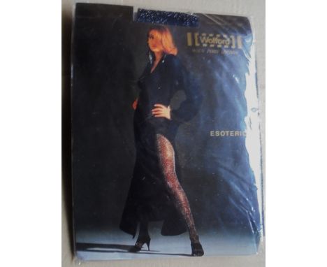 VINTAGE WOLFORD ESOTERIC BLACK AND SILVER TIGHTS. SIZE MEDIUM&nbsp;