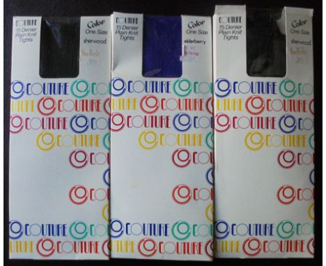 VINTAGE COUTURE SHERWOOD TIGHTS X 2 &amp; ELDERBERRY X 1. ONE SIZE