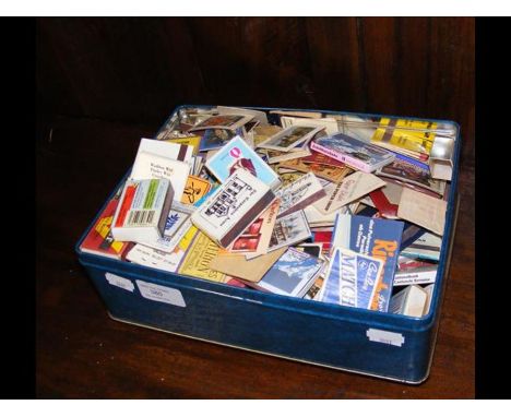 A box of vintage matchstick boxes 