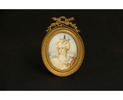 J.S.BETTY A Victorian lady Portrait miniature on ivory brass easel frame.