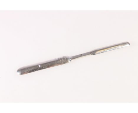 Antique silver marrow scoop. Makers mark H R conjoined.