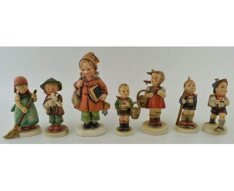 A collection of Goebel Pottery figures, made in West Germany, together with a Friedel figure. (7)  Generally good and all pre