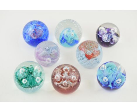 Caithness paperweights to include miniature Moonflower 96, 98 and 99, Lacemaker, Miniature Millenium, Summer Haze, Reflection