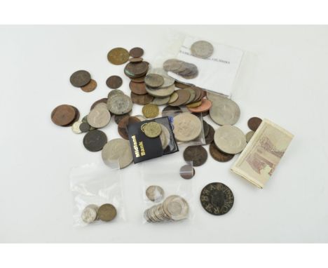 Pre-decimal coinage to include silver pre-1920 coins, 48.4g, 1920-1946 coins, 17g, with a Beardsmore coin, and others (Qty).