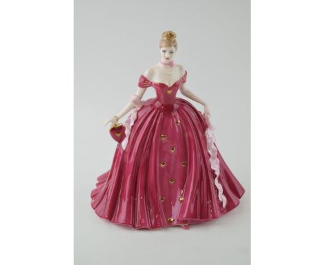 Coalport 'Fairytale Evening Beatrice' large figurine, prototype / trial version in red / pink colourway, with leaflet, 25cm t