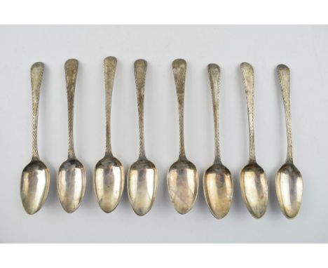 A collection of eight Georgian silver teaspoons, 119.3g.