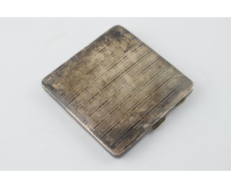 Silver cigarette case, giltwash interior, Birm 1927, 104.6g.
