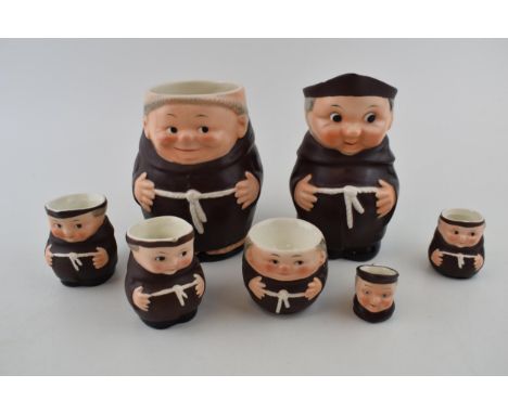 A collection of Goebel monks, largest 15cm tall (7 - some af).  2 damaged, some with small paint chips.