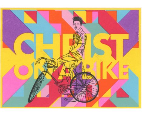 
	
		Redbellyboy
		Christ on a Bike, 2022
		8 Layer Screenprint
		Signed on Verso
		15 x 10cm (5¾ x 3¾ in.)
		About
		&nbsp;
