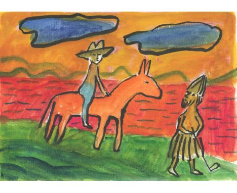 R and F Mo Finding Robinson, 2022 Watercolour and Ink on Paper Signed on Verso 10 x 15cm (3¾ x 5¾ in.)
About
&nbsp;
&nbsp;
R&