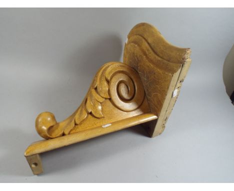 A Late 19th Century Corner Shelf Sconce with Scroll Support. 