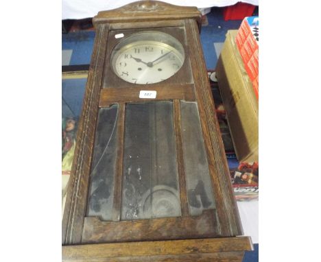 An Edwardian Oak Wall Clock for Restoration. 