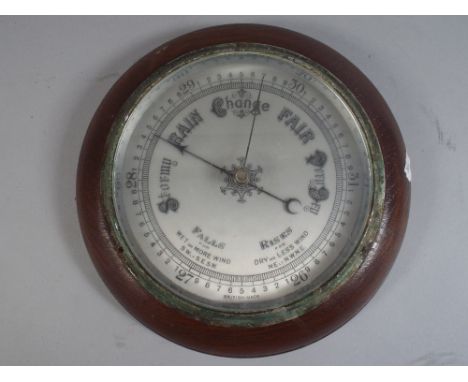 An Edwardian Circular Aneroid Barometer.  