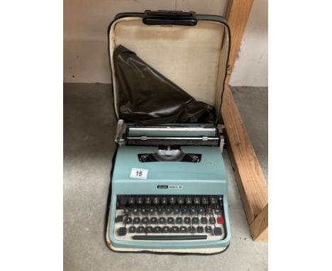 A vintage Olivetti Lettera 32 typewriter in case