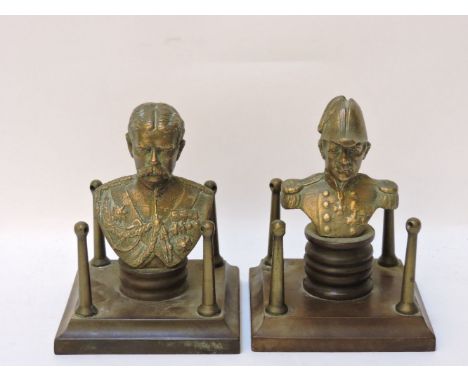 Two cast portrait busts of Lord Kitchener, and Admiral Jellicoe on Bakelite? plinthsProvenance:  From the Estate of Stephen M