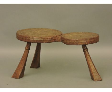 A double burr stool, by Jack Grimble of Cromer