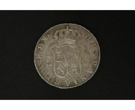 George III, half dollar, oval countermark on portrait four Reales of Charles IV, 1794, Madrid, VF-EF