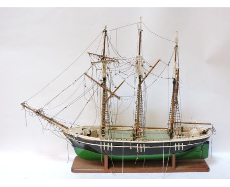 Two model ships, the largest 136cm long