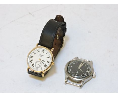 A gentleman's stainless steel British military Smiths wrist watch, the black dial with Arabic numerals and luminous baton mar