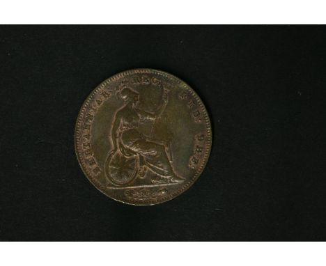 Victoria, copper penny 1854, plain trident, good lustre