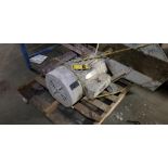 Skid of General Electric Motor, Frame, Gear & Shroud, Model 5KS284SE208B, 25HP, 460V, 3-Phase, 1770