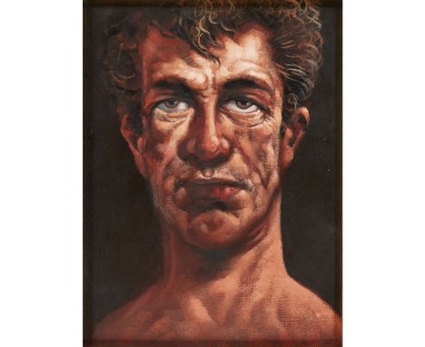 [§] PETER HOWSON (SCOTTISH B.1958)  SOLOMAN   Signed, dated 1995 on label verso, oil on canvas  30.5cm x 22.5cm (12in x 9in)