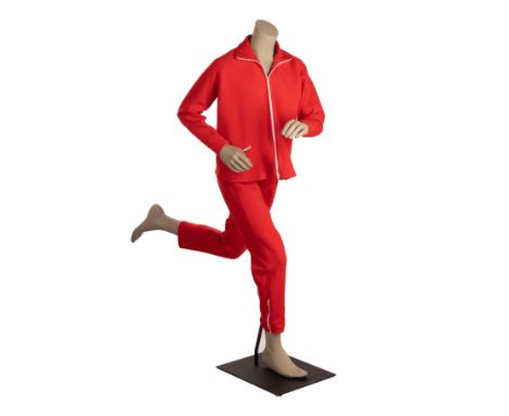 Steve Austin’s (Lee Majors) iconic red tracksuit from the science fiction and action television series, The Six Million Dolla