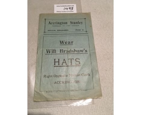 35/36 Accrington Stanley v Tranmere Rovers Football Programme: Dated 29 2 1936 with no team changes. Light fold. Very good.