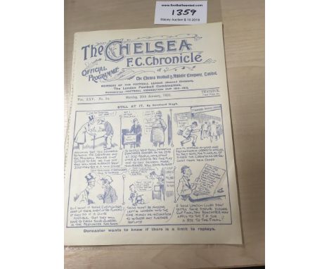 1929/30 Corinthians v Millwall At Chelsea Football Programme: Dated 20 1 1930. FA Cup Third Round Replay. Eight page programm
