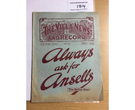 32/33 Aston Villa v Newcastle United Football Programme: Dated 18 4 1933 in excellent condition with no team changes. Doubles