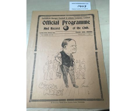 1930/31 Tottenham Hotspur v Huddersfield Town Football Programme:  First team friendly dated 28 2 1931 in good condition with