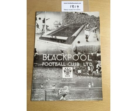 38/39 Blackpool Reserves v Newcastle United Football Programme: Dated 25 3 1939 in good condition with penciled team changes.