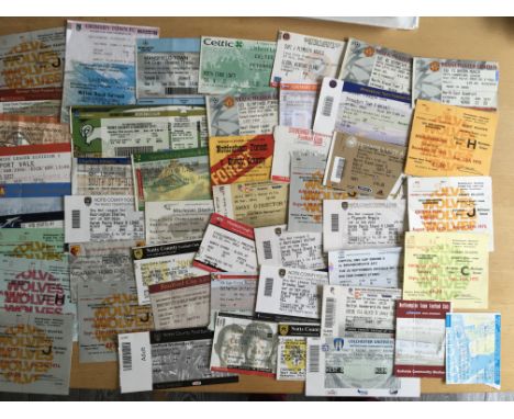 Football Ticket Collection: From the 70s onwards a very wide variety of club tickets in very good condition. (238)
